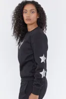 Star Printed Fleece Sweatshirt