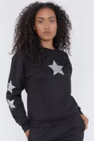 Star Printed Fleece Sweatshirt