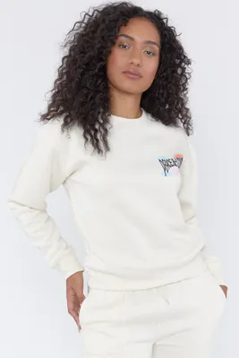 Peace and Love Printed Fleece Sweatshirt