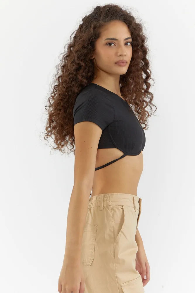 Tie-Up Flowy Long Sleeve Crop Top