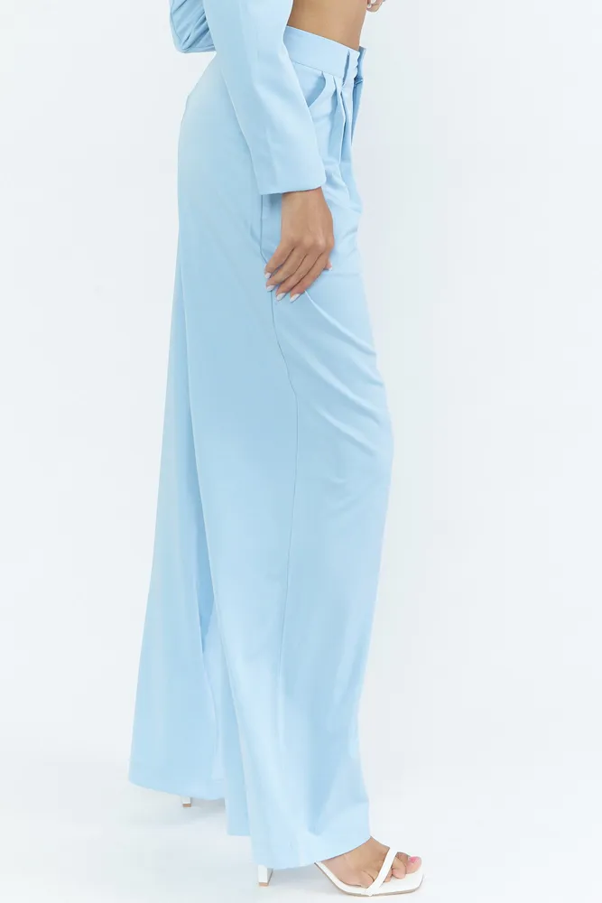 Baby Blue High Waist Flare Leg Pant