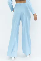 Light Blue High Rise Flare Dress Pant