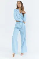 Light Blue High Rise Flare Dress Pant