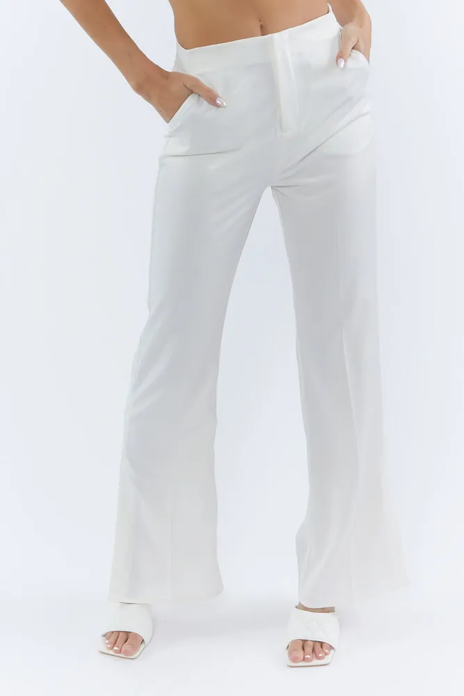 Ivory Flare Leg Dress Pant