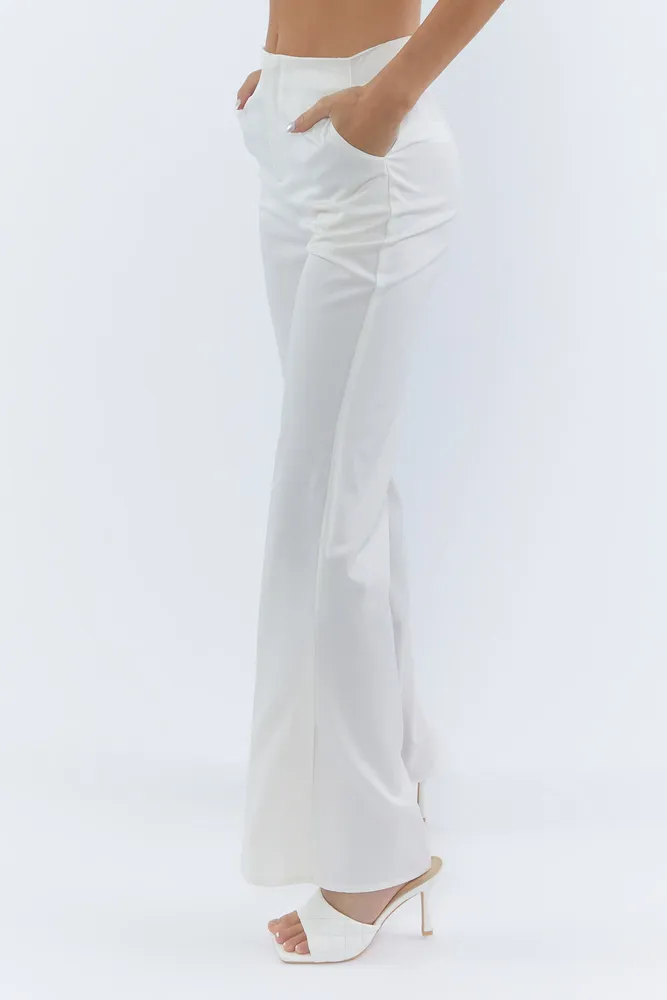 Ivory Flare Leg Dress Pant