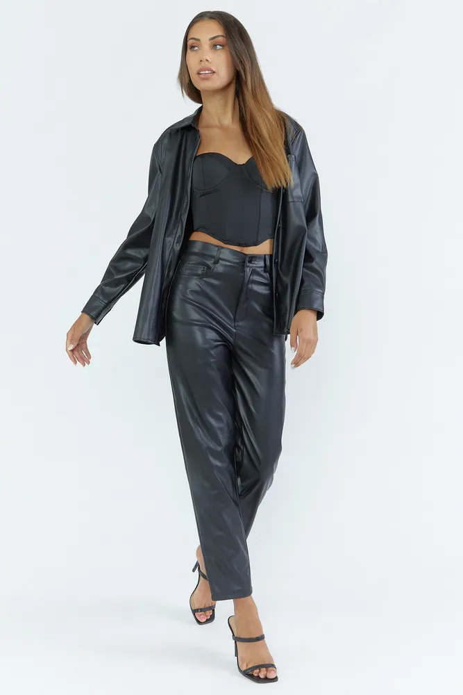 Faux Leather High Rise Pant
