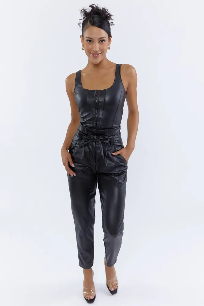 Sirens Faux Leather High Rise Pant