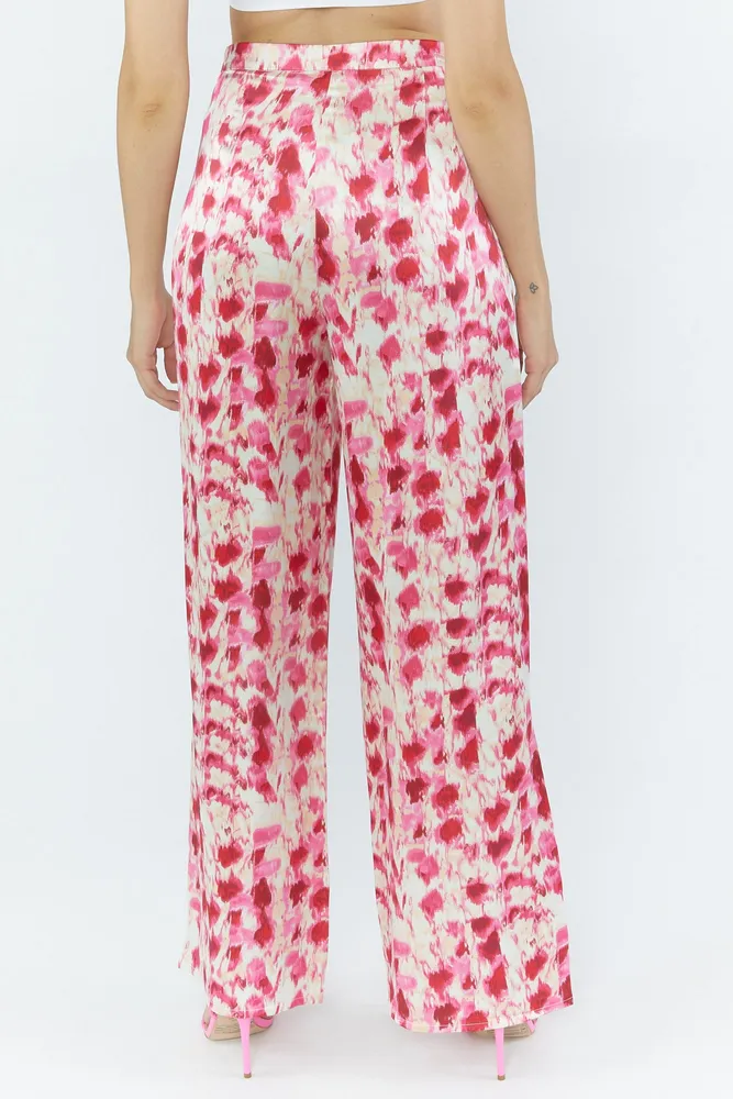 Printed Silk Wide Leg Pant