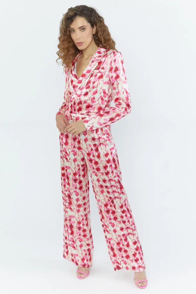 Printed Silk Wide Leg Pant