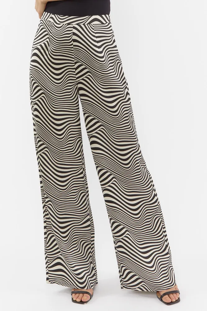 Zebra Print Wide Leg Pant