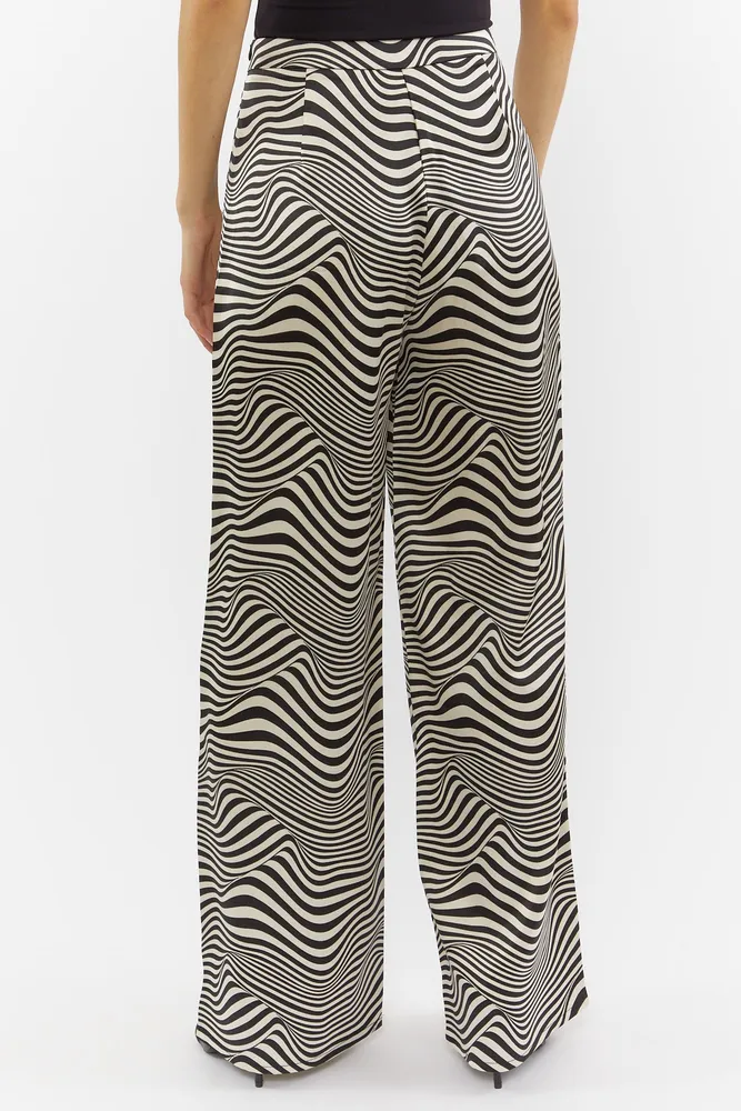 Zebra Print Wide Leg Pant