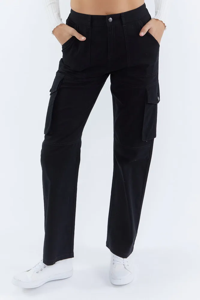 Twill Mid-Rise Tapered Cargo Pant