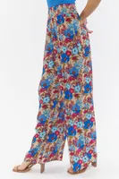 Floral Print Linen Wide Leg Pant