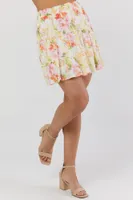 Floral Print Tiered Mini Skirt