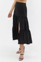 Tiered Crinkle Maxi Skirt