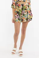 Floral Print Wide Leg Short