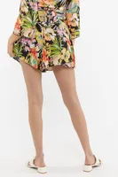 Floral Print Wide Leg Short