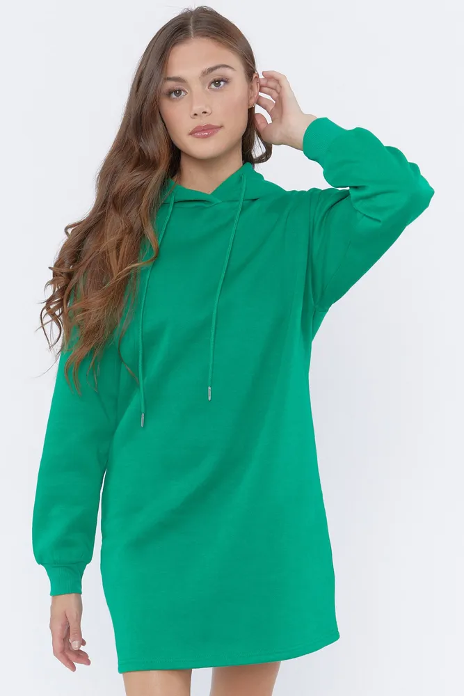 Hooded Fleece Mini Dress