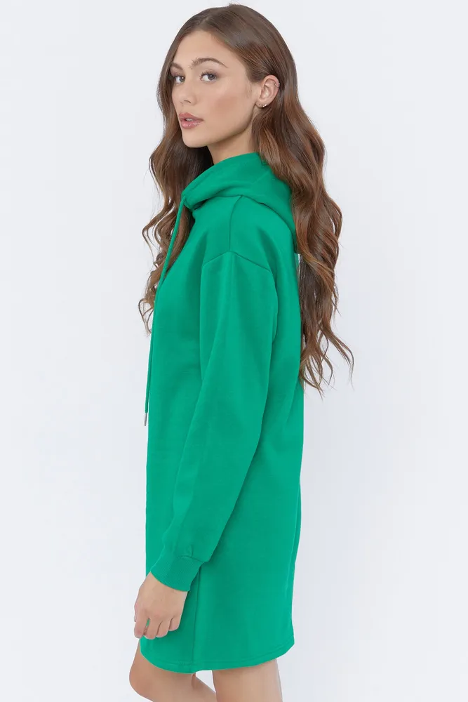 Hooded Fleece Mini Dress