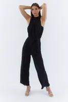 High Neck Chiffon Jumpsuit