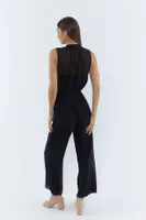 High Neck Chiffon Jumpsuit