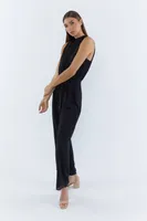 High Neck Chiffon Jumpsuit