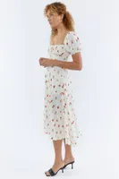 Printed Leg Slit Maxi Dress