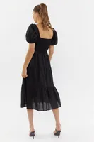 Tiered Puff Sleeve Maxi Dress