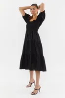 Tiered Puff Sleeve Maxi Dress