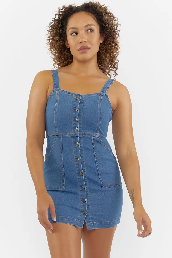 Buttoned-Down Denim Dress