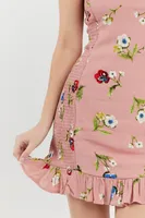 Floral Print Smocked Mini Dress