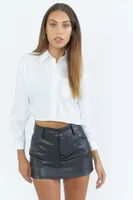 Faux Leather Low Rise Mini Skort