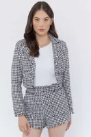 Tweed Houndstooth Blazer