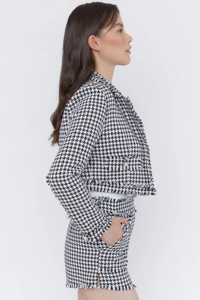 Tweed Houndstooth Blazer