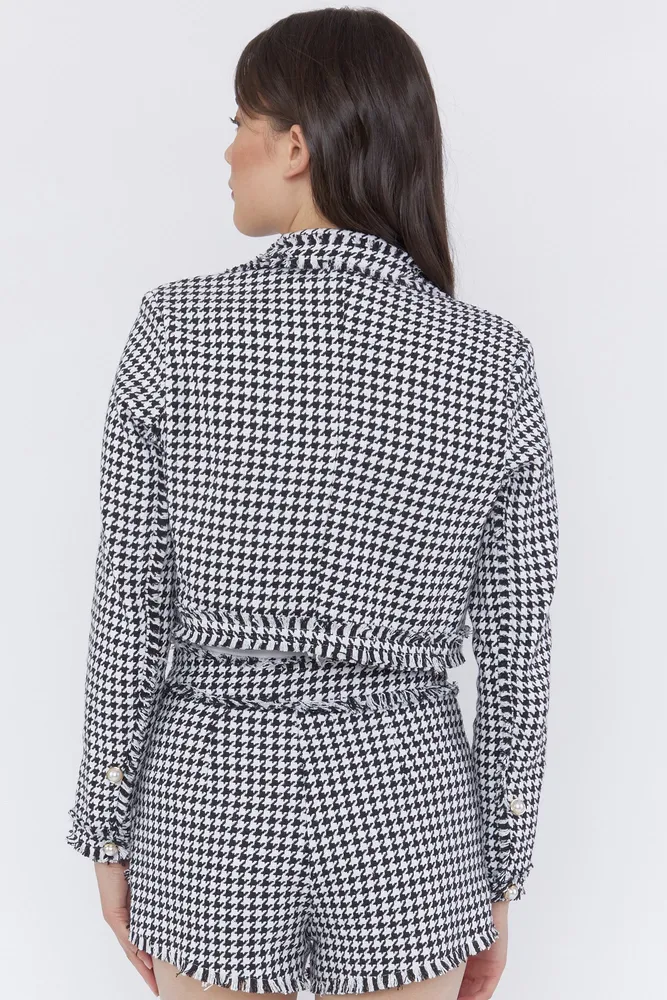 Tweed Houndstooth Blazer