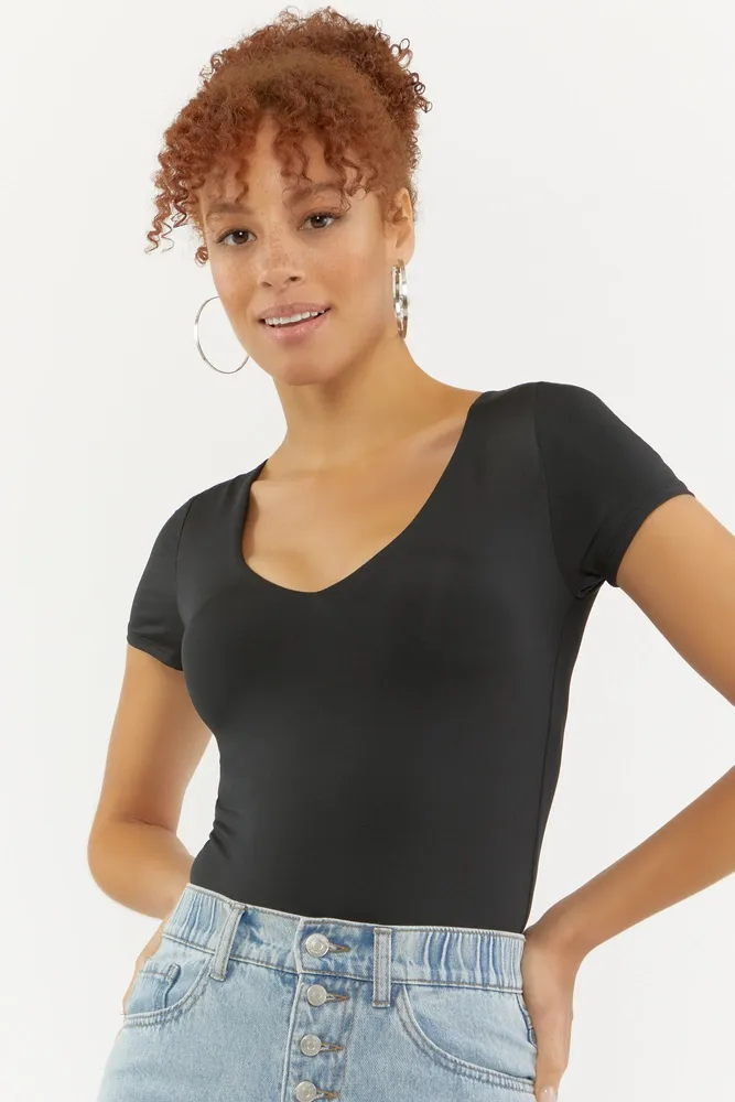 Sirens V-Neck Contour Short Sleeve Bodysuit