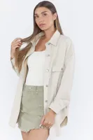 Suede Button-Up Shacket