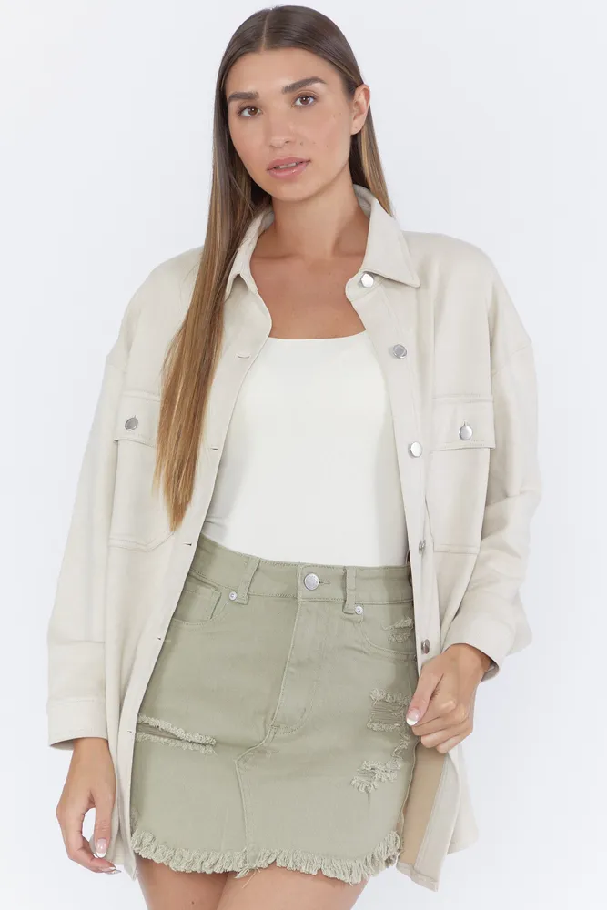 Suede Button-Up Shacket