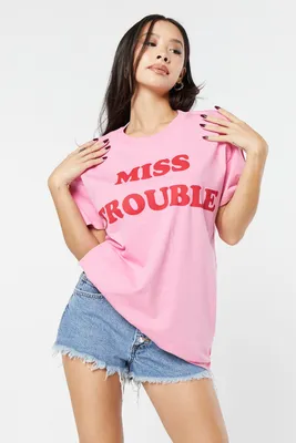 Miss Trouble Graphic Boyfriend T-Shirt
