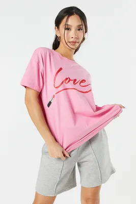 Lipstick Love Graphic Boyfriend T-Shirt