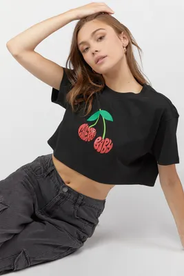 Cherry Baby Graphic Crop T-Shirt