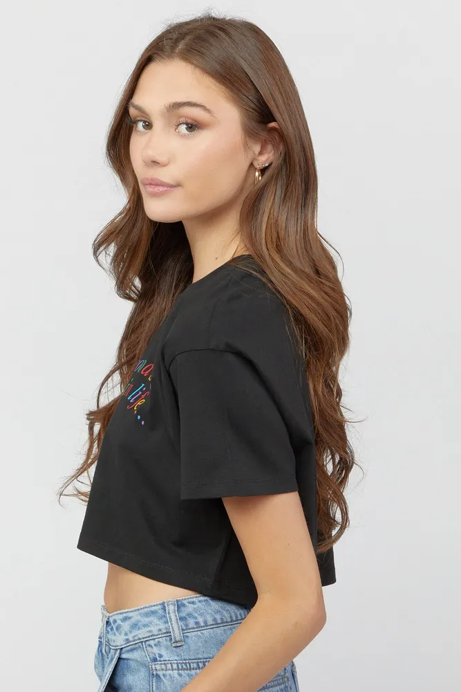 The Good Side Graphic Cropped T-Shirt