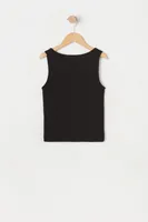 Girls Ribbed Heart Cut Out Tank