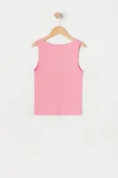 Girls Ribbed Heart Cut Out Tank