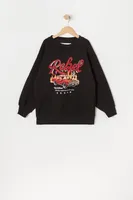 Girls Rebel Graphic Oversized Fleece Sweatshirt