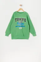 Girls Tokyo Graphic Oversized Fleece Sweatshirt