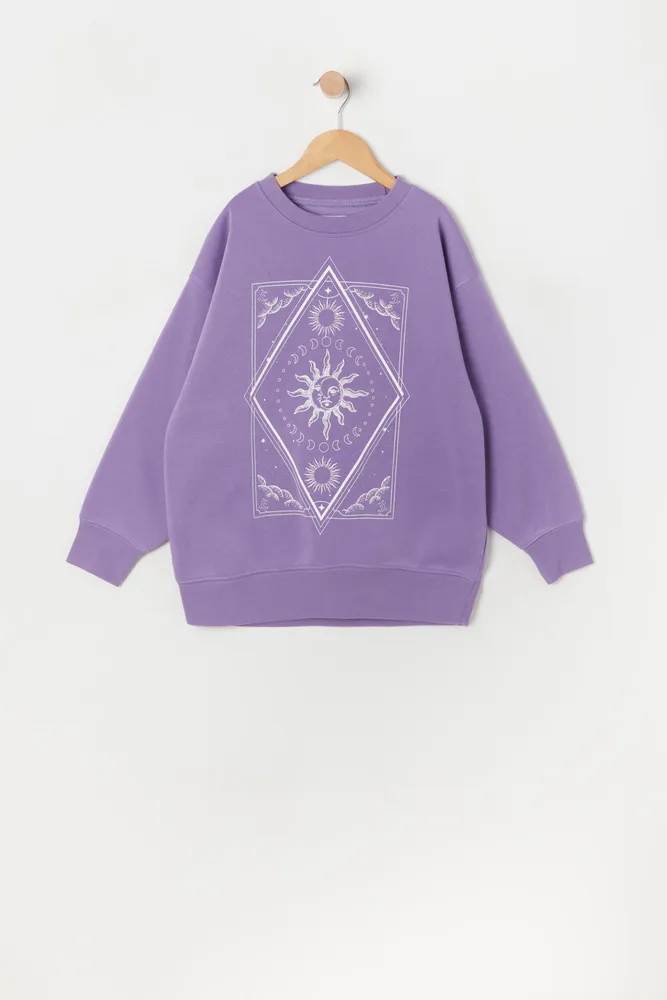 Girls Tarot Card Graphic Fleece Sweatshirt