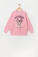 Girls Trust The Universe Graphic Fleece Sweatshirt