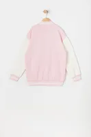 Girls Chenille B Fleece Varsity Jacket