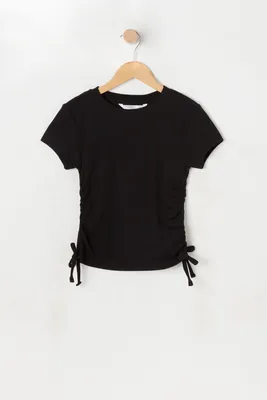 Girls Ribbed Side Cinched Top